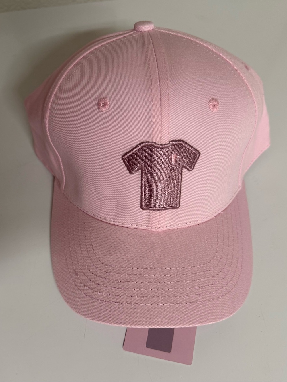Ladies Pink Embroidered Tee Baseball Cap
